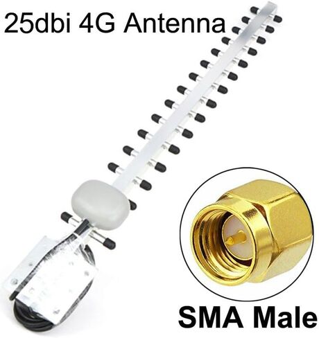 4G LTE 25dBi High Gain Long Range Waterproof Outdoor SMA Male Yagi Antenna with 5ft Cable for 4G LTE Router Wireless Network USB Adapter Security Camera Surveillance Monitor Industrial in Kuwait