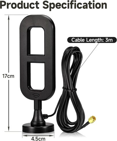 Superbat 4G LTE External Magnetic Antenna Omni Directional 8dBi SMA Male Antenna for AT&T Verizon T-Mobile Cellular Router Modem Extended Receiver Stealth Cam etc. in Saudi Arabia