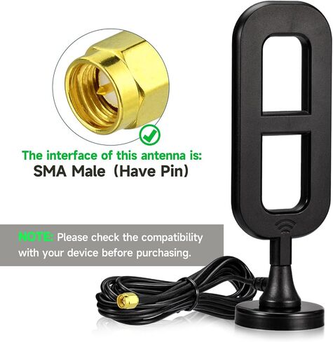 Superbat 4G LTE External Magnetic Antenna Omni Directional 8dBi SMA Male Antenna for AT&T Verizon T-Mobile Cellular Router Modem Extended Receiver Stealth Cam etc. in Saudi Arabia