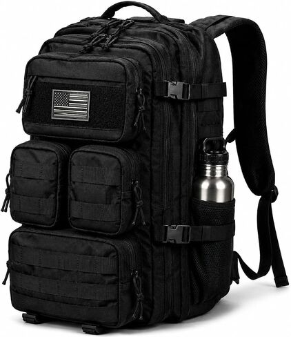 Large Black Tactical Backpack for Men, 40L/50L Expandable Military Rucksack in Saudi Arabia
