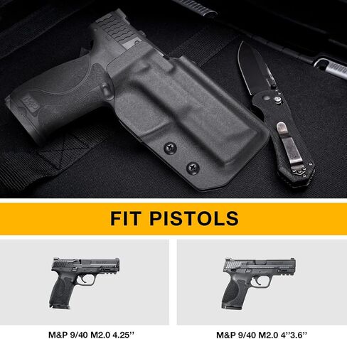 OWB Kydex Holster for S&W M&P 9MM/.40 M2.0 Full Size & Compact, Red Dot Compatible, Right Hand, Outside Waistband Concealed Carry in Kuwait