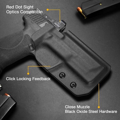 OWB Kydex Holster for S&W M&P 9MM/.40 M2.0 Full Size & Compact, Red Dot Compatible, Right Hand, Outside Waistband Concealed Carry in Kuwait