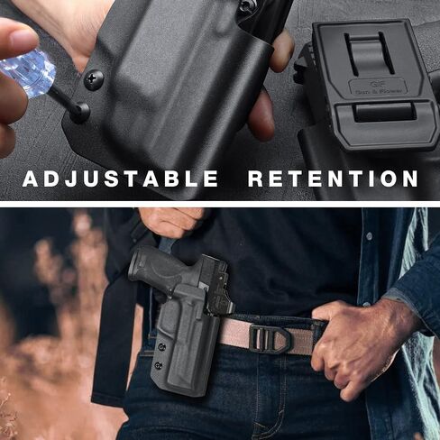 OWB Kydex Holster for S&W M&P 9MM/.40 M2.0 Full Size & Compact, Red Dot Compatible, Right Hand, Outside Waistband Concealed Carry in Kuwait