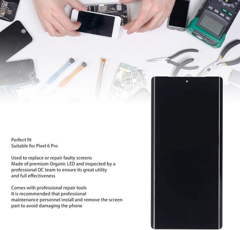 Screen Replacement for Pixel 6 Pro Phone Organic LED Digitizer Touch Screen Assembly with Fingerprint Sensor Repair Tools in Kuwait