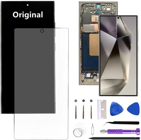6.8" Original AMOLED Galaxy S24 Ultra Screen Replacement for Samsung Galaxy S24ultra 5G S928U S928U1 Display Touch Screen Digitizer Assembly (with Black Frame+Protective Film+Tools) in Kuwait