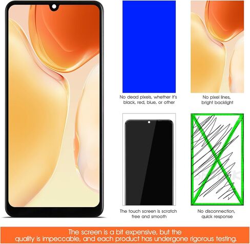 OLED Screen for Samsung Galaxy A31 Screen Replacement for Samsung A315 LCD Screen SM-A315F,SM-A315G,SM-A315N Touch Display Digitizer Assembly Repair Parts with Frame（Black with Figerprint Function） in Kuwait