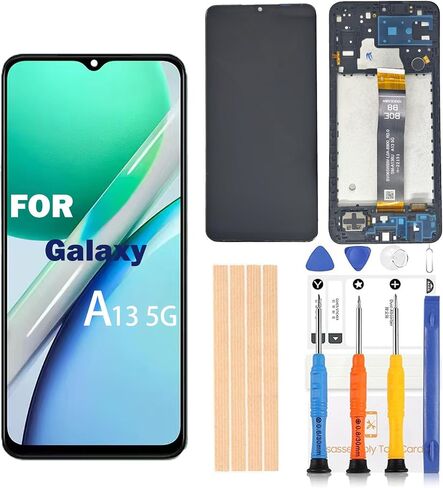 OEM 6.5 inch LCD Digitizer for Samsung Galaxy A13 5G Screen Replacement A136u s136vl A136a Touch Display, Full HD Digitizer Assembl with Full Accessories（SM-A13 5G Black with Frame in Kuwait