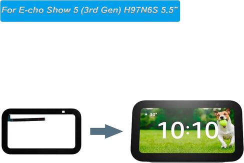 Front Glass Outer Screen Lens Replacement Compatible with Echo Show 5 (3rd Gen) H97N6S 5.5" with Tools(No Display and Touch digitizer) in Kuwait