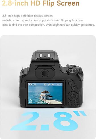 Pomya DSLR Camera 68MP 4K AF MF 2.8 Inch Flip Screen Travel in Kuwait