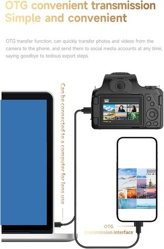 PUSOKEI 68MP 4K Digital Camera Waist Level Finder, Flip Screen Vlogging in Kuwait