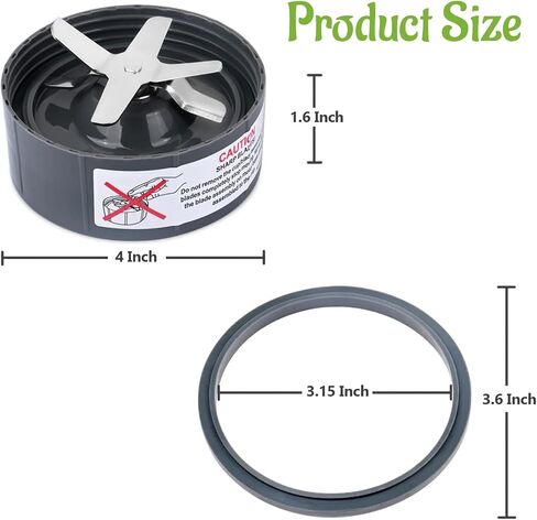 Replacement Extractor Blade for Nutri Bullet 600w/900w Blade Series - Premium Stainless Steel Blade With One Extra Silicone O-Ring Rubber Gaskets Blender Replacement Parts 2-Pack in Kuwait