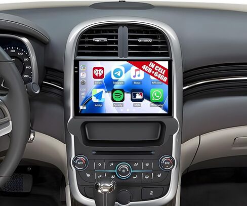 4G+64G Car Radio Stereo for Chevrolet Chevy Malibu 2013 2014 2015, Wireless Carplay Android Auto, 9 Inch in-Cell 1280 * 720 Touch Screen Head Unit with GPS Navigation Bluetooth FM WiFi Backup Camera in Kuwait