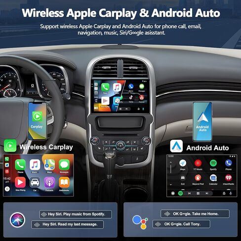 4G+64G Car Radio Stereo for Chevrolet Chevy Malibu 2013 2014 2015, Wireless Carplay Android Auto, 9 Inch in-Cell 1280 * 720 Touch Screen Head Unit with GPS Navigation Bluetooth FM WiFi Backup Camera in Kuwait