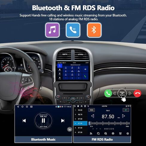 4G+64G Car Radio Stereo for Chevrolet Chevy Malibu 2013 2014 2015, Wireless Carplay Android Auto, 9 Inch in-Cell 1280 * 720 Touch Screen Head Unit with GPS Navigation Bluetooth FM WiFi Backup Camera in Kuwait