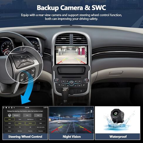 4G+64G Car Radio Stereo for Chevrolet Chevy Malibu 2013 2014 2015, Wireless Carplay Android Auto, 9 Inch in-Cell 1280 * 720 Touch Screen Head Unit with GPS Navigation Bluetooth FM WiFi Backup Camera in Kuwait