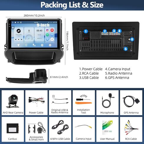 4G+64G Car Radio Stereo for Chevrolet Chevy Malibu 2013 2014 2015, Wireless Carplay Android Auto, 9 Inch in-Cell 1280 * 720 Touch Screen Head Unit with GPS Navigation Bluetooth FM WiFi Backup Camera in Kuwait