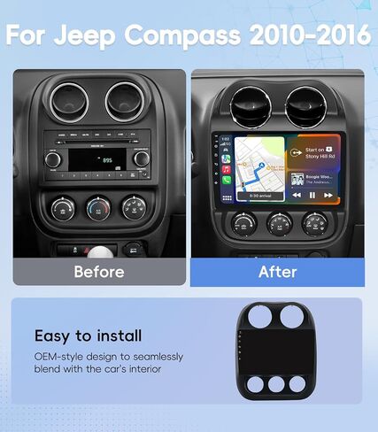 4G+64GB Android 13 Car Radio Stereo for Jeep Patriot Compass 2010-2016 in Kuwait