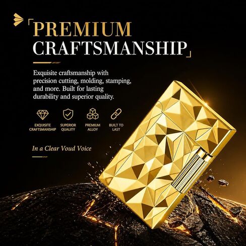 Classic Metal Engraved Lighter, Refillable Lighter, Vintage Trench Design, Exquisite Box Packaging for Men, Father, Husband Butane Not Included,Black in Kuwait