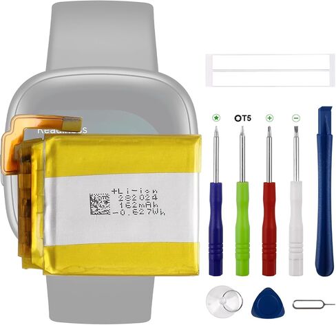 New LSS282024P Battery Replacement for Fit-bit Versa 4 Fitness Smartwatch FB523 with Tools in Kuwait