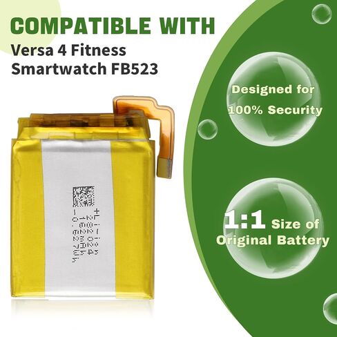 New LSS282024P Battery Replacement for Fit-bit Versa 4 Fitness Smartwatch FB523 with Tools in Kuwait