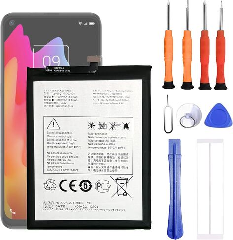 TLP038D1 TLP038D7 TLP038DA Battery Compatible with TCL 10L & TCL10 Lite 1s 2020 T770H, T770B, 4187U Replacement Battery for with Repair Tool kit in Kuwait