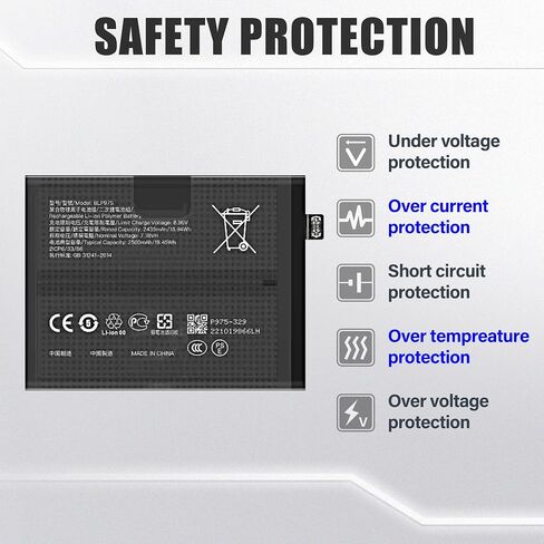 Duotipa New Phone Replacement Battery BLP975 for Realme 11 pro+ /OnePlus 11R /OnePlus 11 with Repair Tools Kit in Kuwait