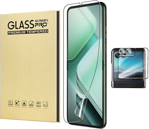 Compatible for Motorola Razr 2024/ Razr 2025（Combination 3-piece set） High definition water coagulation film [inner screen]+External screen tempered film+Transparent lens film in Kuwait