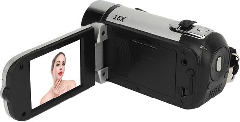 Bewinner D90 Digital Video Camera - 1080P 16MP Handheld Video Camcorder 16x Digital Zoom Video Camera with 2.7in TFT Rotatable Screen, HD Video Recorder Camera with Fill Light (Silver) in Kuwait