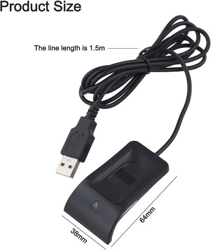 Computer Fingerprint Lock For Windows, USB Login Key Reader Black in Kuwait