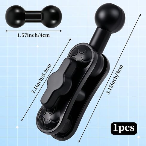 Aluminum 17mm Ball Mount Extension Adapter - 360° Rotation Extension Rod for Car Phone Holder, Air Vent & Dashboard Mount – Double Ball Mounts Arm Bracket Compatible with GPS, Dashcams, Most Mounts in Kuwait