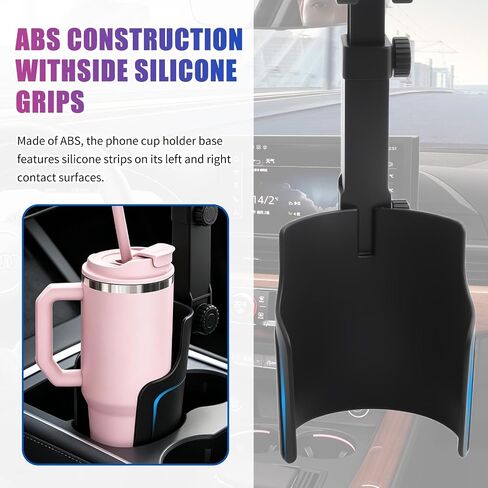 2-in-1 Cup Holder Phone Holder,Upgraded Version Cup Holders Phone Mount with Long Arm & 360° Adjustable,Cups Phones Holders for Car as Car Accessories for 4.7-7 inches Phones in Kuwait