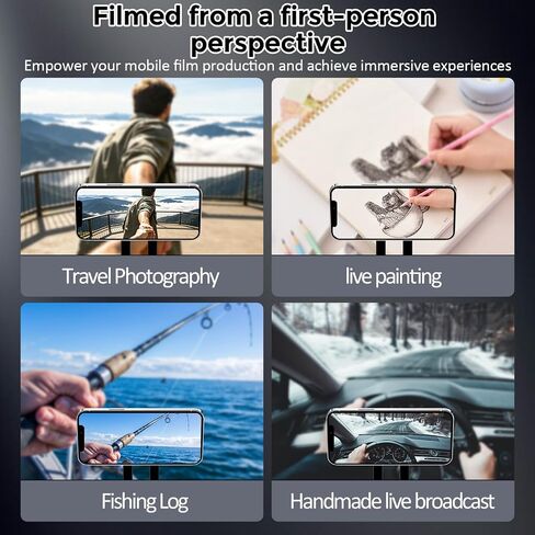 KINGKI Magnetic Neck Mount for Phones, Neck Cell Phone Holder POV/Vlog Selfie Mount Hand Free Phone Neck Holder Chest Stand Strap Video Recording for iPhone 17 16 15 14 13 12 Seires Android Phones in Kuwait