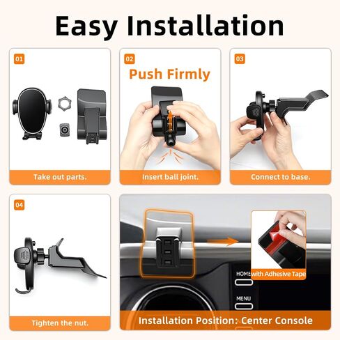 Phone Mount for Toyota Tacoma (2016-2023, 3rd Gen), 360° Adjustable Dashboard Phone Holder, Hands Free Car Smartphone Mount for iPhone, Google & Android, 2020 2021 Toyota Tacoma Interior Accessories in Kuwait