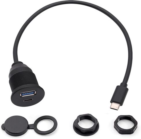PENGLIN Flush Mount 2-in-1 USB 3.0 & USB-C Adapter Extension Cable 1M in Kuwait
