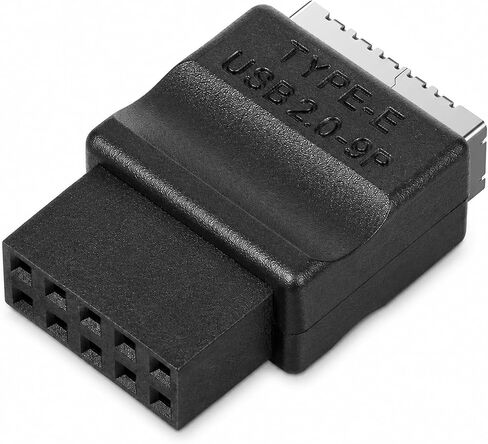 USB 2.0 to USB 3.2 Gen 1 Header Adapter for Mainboard, Front Panel Connector, Internal Conversion Adapter with Type E Key-A Female Front Panel Socket to 9 Pin Header Black in Kuwait