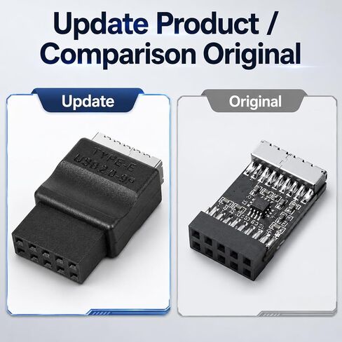 USB 2.0 to USB 3.2 Gen 1 Header Adapter for Mainboard, Front Panel Connector, Internal Conversion Adapter with Type E Key-A Female Front Panel Socket to 9 Pin Header Black in Kuwait