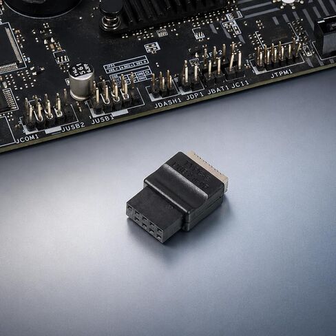 USB 2.0 to USB 3.2 Gen 1 Header Adapter for Mainboard, Front Panel Connector, Internal Conversion Adapter with Type E Key-A Female Front Panel Socket to 9 Pin Header Black in Kuwait