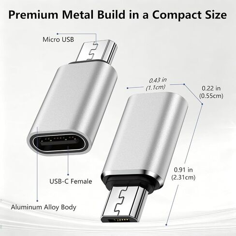 USB C to Micro USB Adapter, 4Pack Type C Female to Micro USB Male Converter in Kuwait