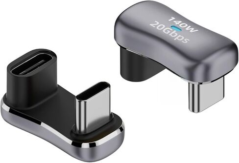 10Gbps 180-Degree USBC to USBA 3.1 Adapter, USBC 180 Degree Adapter Fast Charging 2Pack in Kuwait