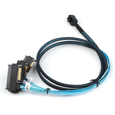 1 to 4 100cm Mini-SAS HD SFF-8643 to 4 SAS SFF-8482 Connectors Hard Drive Forward Breakout Cable in Kuwait