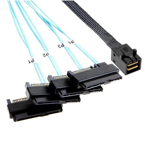1 to 4 100cm Mini-SAS HD SFF-8643 to 4 SAS SFF-8482 Connectors Hard Drive Forward Breakout Cable in Kuwait