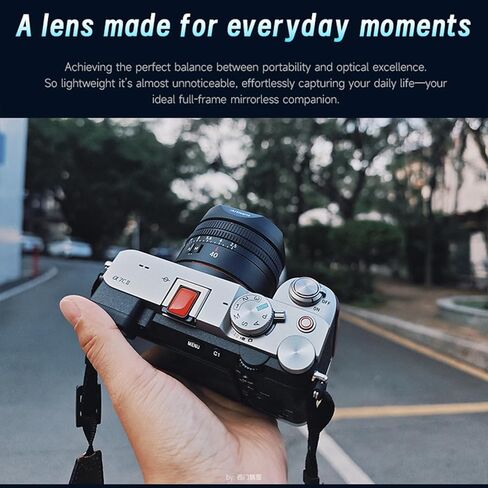 7artisans AF 40mm F2.5 FE, Full-Frame Lens STM Auto Focus Prime Lens with Eye and Facial Detection for E Mount Lens, Suitable for Documentary, Street, Environmental Portraits, and Everyday Photography in Kuwait