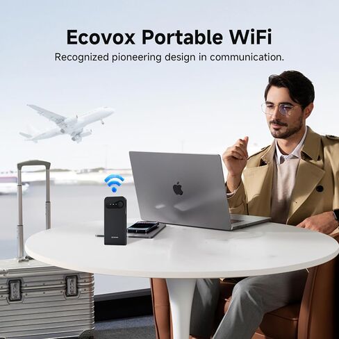 ECOVOX E1 Portable WiFi Hotspot, SIM-Free 4G LTE Travel WiFi, Mobile Router in Kuwait
