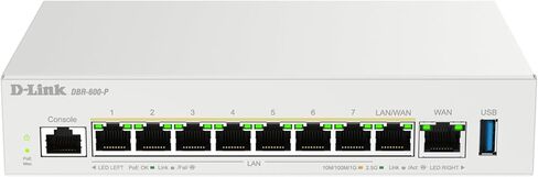 D-Link Guardian 600 PoE Multi-Gig Business Router (DBR-600-P), Premium Router with Multi-WAN Failover, SPI Firewall, 8X 2.5GbE PoE+ LAN, VPN in Kuwait