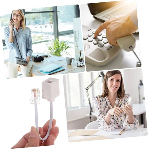 HOMSFOU 2pcs to Rj11 Plug Adapter Rj11 to Adapter Female to Male Converter Telephone Female to Female Ethernet Adapter Plug Converter Phone Line Fwt11 Phones Cable USB Abs in Kuwait