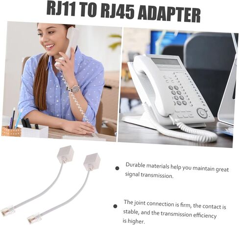 HOMSFOU 2pcs to Rj11 Plug Adapter Rj11 to Adapter Female to Male Converter Telephone Female to Female Ethernet Adapter Plug Converter Phone Line Fwt11 Phones Cable USB Abs in Kuwait