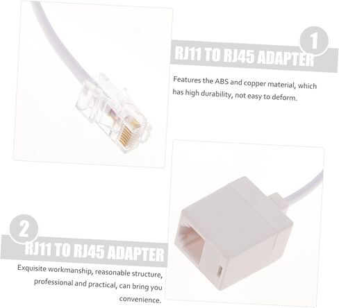 HOMSFOU 2pcs to Rj11 Plug Adapter Rj11 to Adapter Female to Male Converter Telephone Female to Female Ethernet Adapter Plug Converter Phone Line Fwt11 Phones Cable USB Abs in Kuwait