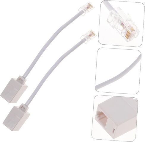 HOMSFOU 2pcs to Rj11 Plug Adapter Rj11 to Adapter Female to Male Converter Telephone Female to Female Ethernet Adapter Plug Converter Phone Line Fwt11 Phones Cable USB Abs in Kuwait