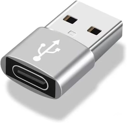 USB C Female to USB Male Adapter Type C to USB A Charger Cable Converter,Compatible with iPhone Samsung Galaxy Pixel (Silver) in Kuwait