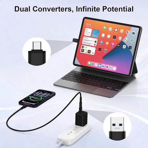 Cebkit USB to USB C Adapter Combo 4Pack,USB A to USB C OTG Charger Adapter in Kuwait